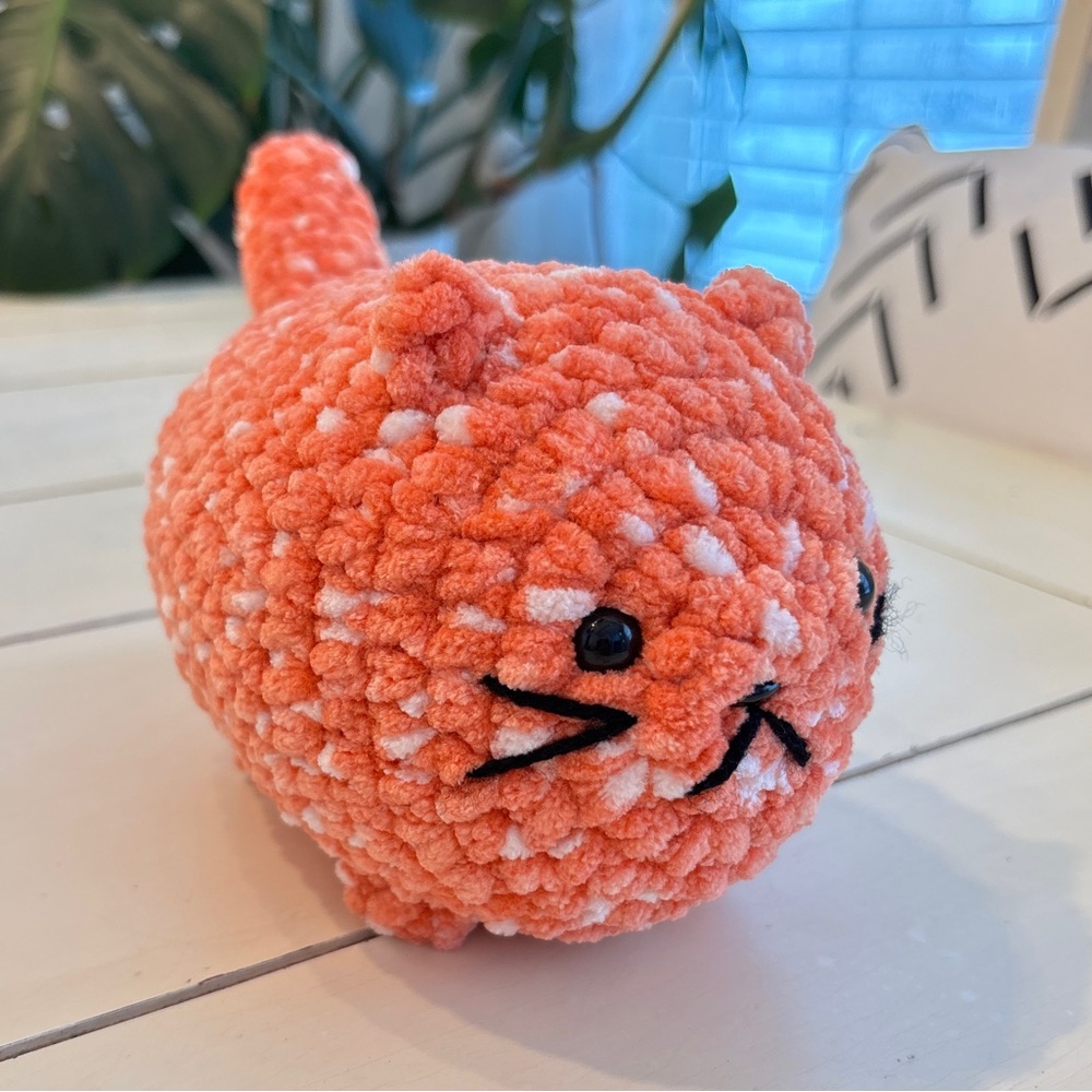 Crochet Orange Tabby Loaf Cat Handmade Amigurumi Plush Unique Cute